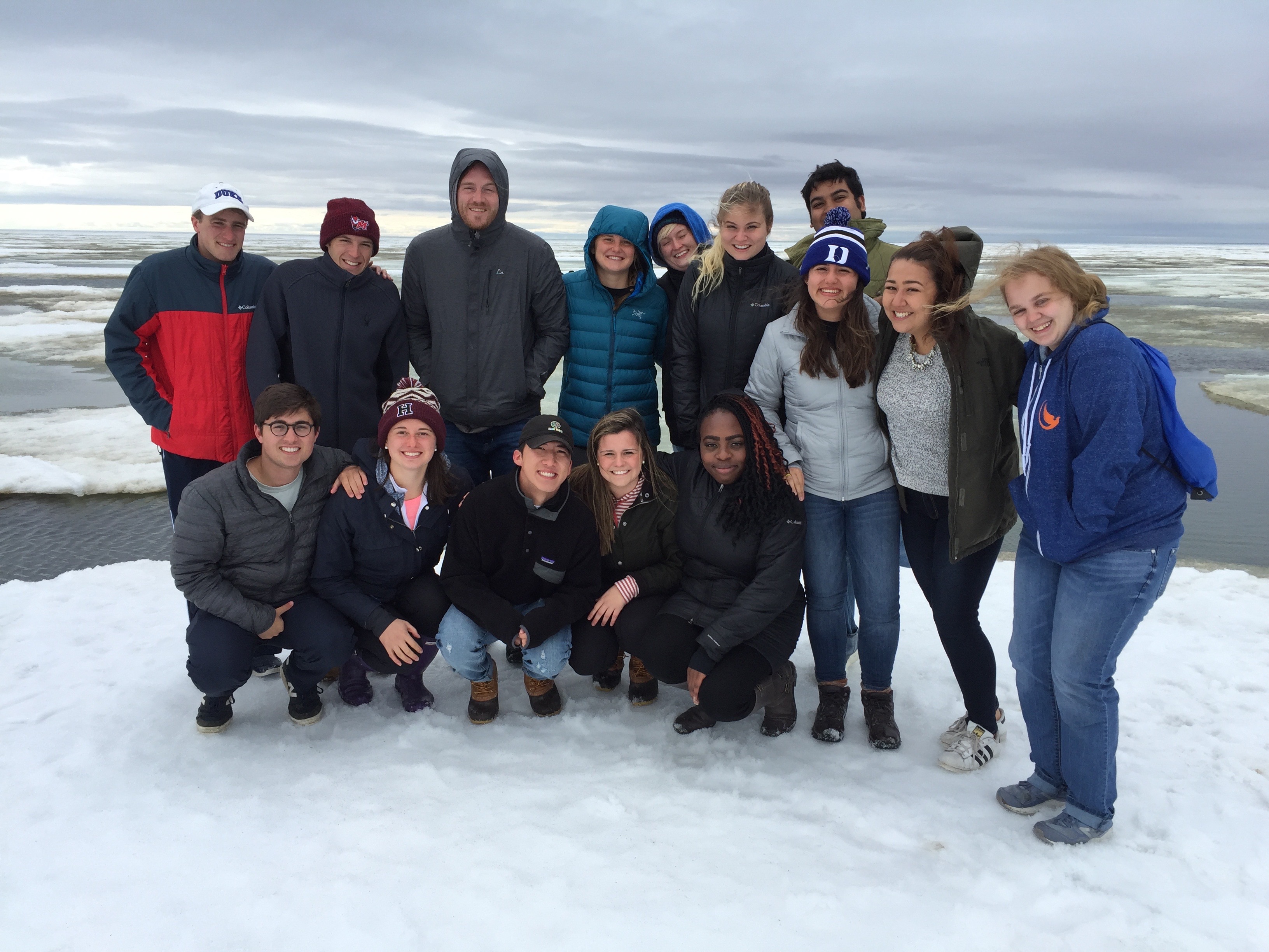 The class on the arctic ice in Utqiaġvik (Barrow), Alaska, the northernmost point in the United States.