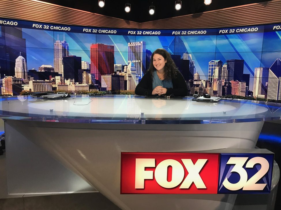 On set at Fox 32 Chicago, where Duke alum and anchorwoman Dawn Hasbrouck showed us the ropes. 