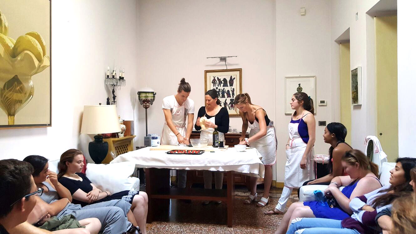 photo of cooking class in Italy making focaccia