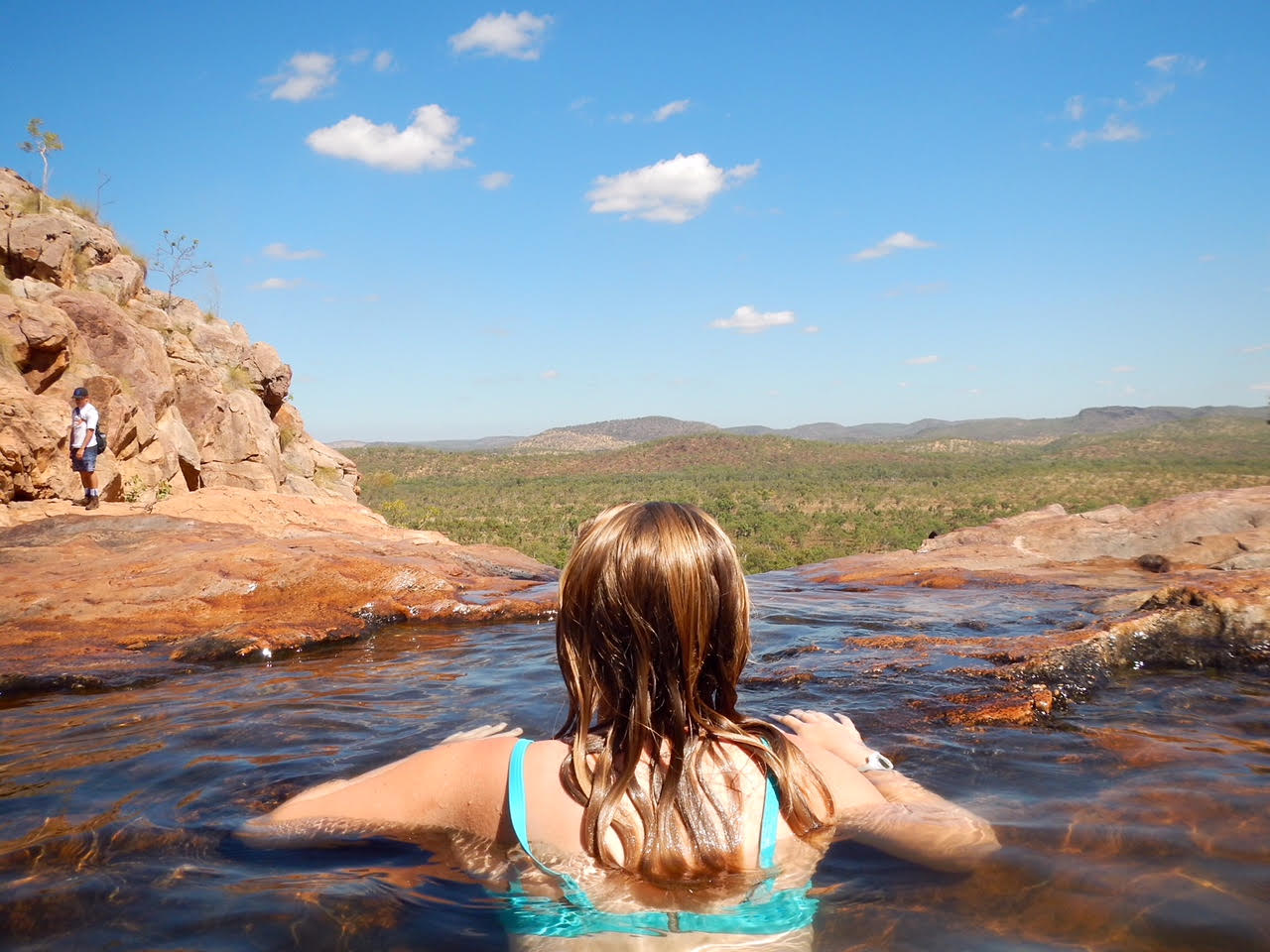 Helen going for a swim in Darwin, Northern Territory.
