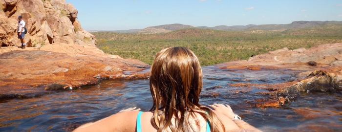 Helen going for a swim in Darwin, Northern Territory.