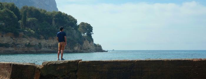 Me looking out into the Mediterranean from the Côte d’Azur.